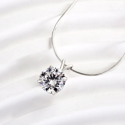 3.0ct Statement Round Cut Pendant Necklace In White Gold