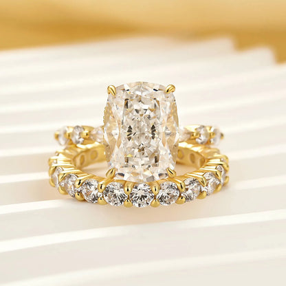 Pearlcrest Vow 5.0ct Cushion Cut Wedding Set for Women in Sterling Silver
