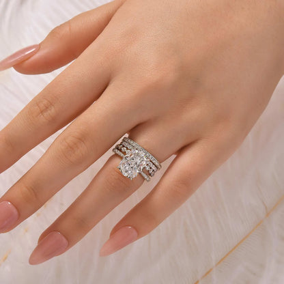 Celestial Charm 6.5ct Cushion Cut Wedding Set in Sterling Silver