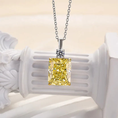 4.0 Ct Classic Radiant Cut Pendant Necklace For Women In White Gold