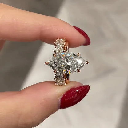 Pure Devotion 4.0ct Marquise Cut Wedding Set in Sterling Silver