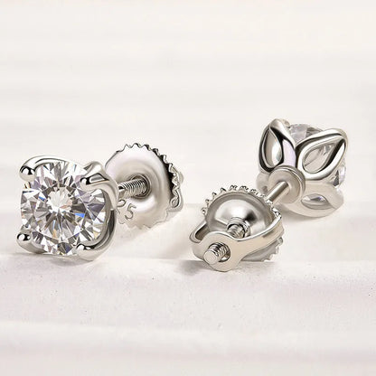 Sophisticated Minimal 1.0Ct Women's Stud Earrings