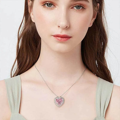 2.0 Ct Refined Heart Cut Pendant Necklace In White Gold
