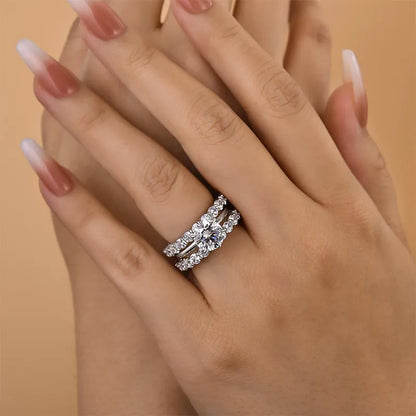 Pearlcrest Vow 2.0ct Round Cut Wedding Set in Sterling Silver