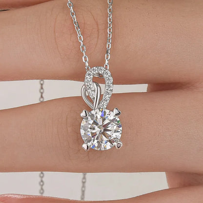 3.0 Ct Statement Round Cut Pendant Necklace For Women In White Gold