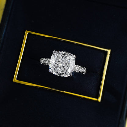 Regal 3.0 Carat Cushion Cut Engagement Ring for Women in Sterling Silver