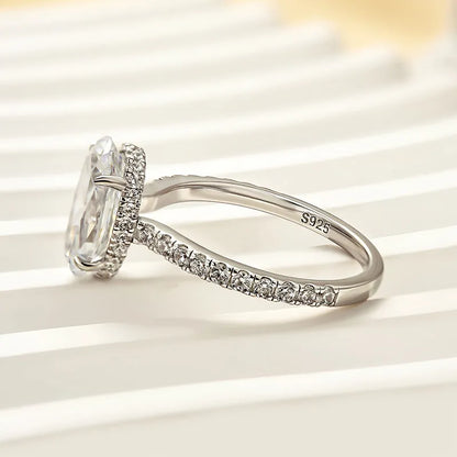 Celestial Charm 4.5ct Oval Cut Engagement Ring for Women in Sterling Silver