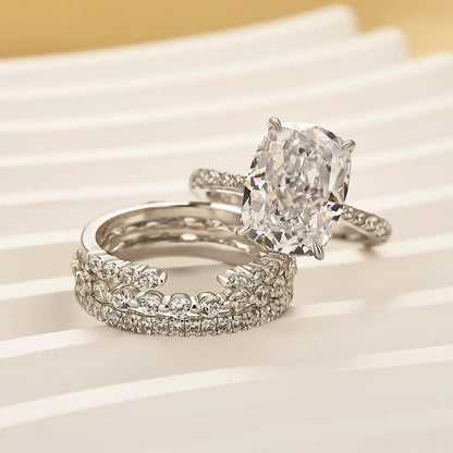 Celestial Charm 6.5ct Cushion Cut Wedding Set in Sterling Silver