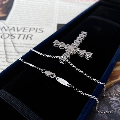 Classic Halo Heart Cut Pendant Necklace For Women In White Gold