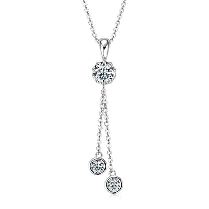 2.0 Ct Radiant Round Cut Pendant Necklace In White Gold