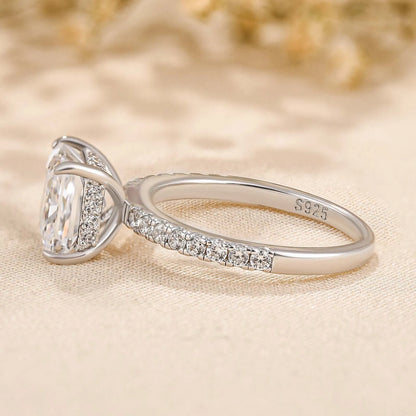 Royal Gleam 1.0 Carat Princess Cut Engagement Ring in Sterling Silver