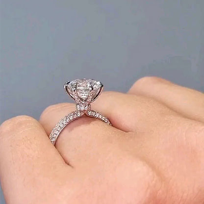 Pure Devotion 2.0ct Round Cut Engagement Ring in Sterling Silver