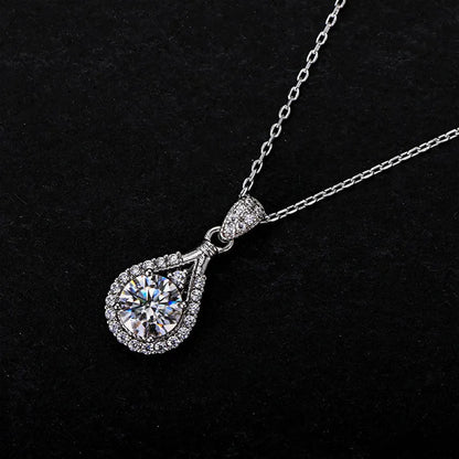 1.0 Ct Polished Round Cut Pendant Necklace For Women In White Gold