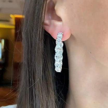 Polished Sparkling 3.5Ct Women's Stud Earrings