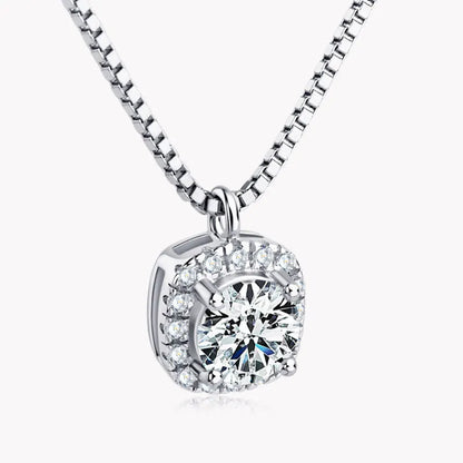 1.0 Ct Modern Round Cut Pendant Necklace For Women In White Gold