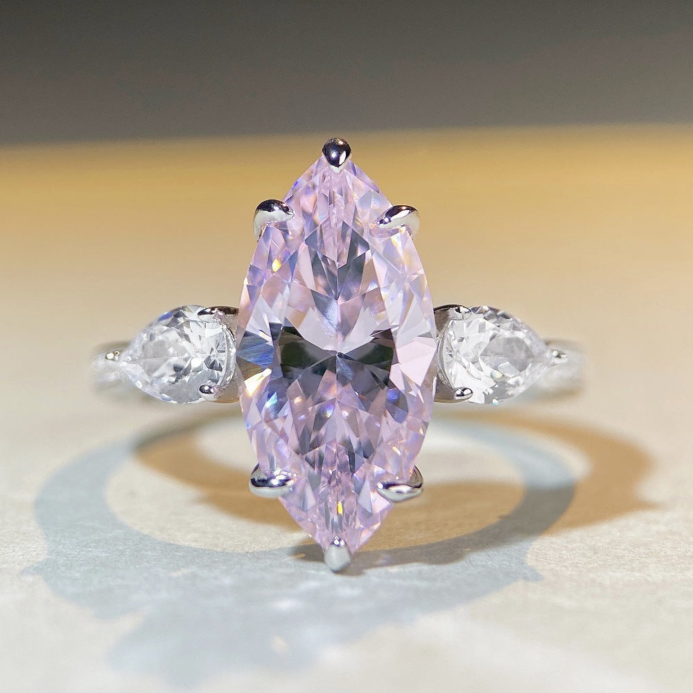 Regal 7.0 Carat Marquise Cut Engagement Ring for Women in Sterling Silver