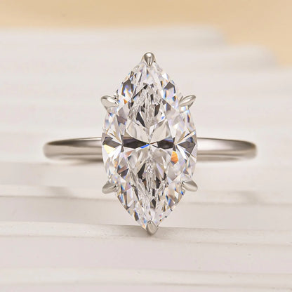 Majestic Bloom 3.0 Carat Marquise Cut Engagement Ring in Sterling Silver