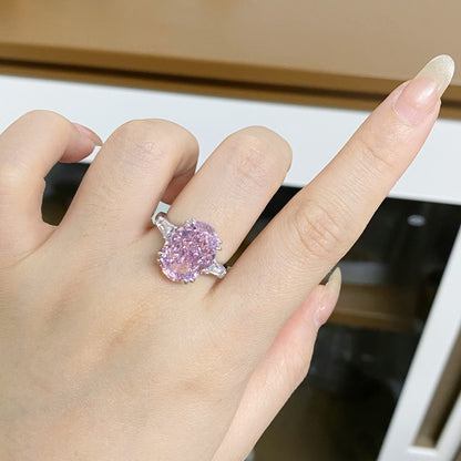 Regal 7.0 Carat Oval Cut Engagement Ring for Women in Sterling Silver