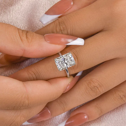 Heirloom Glow 4.5 Carat Radiant Cut Engagement Ring in Sterling Silver