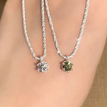 0.5ct Exquisite Round Cut Pendant Necklace For Women In White Gold