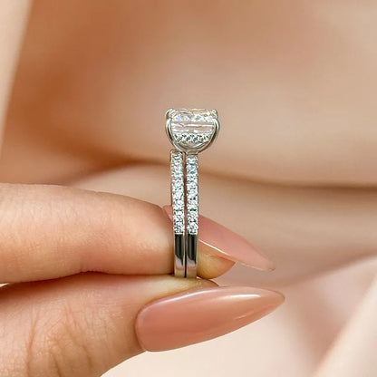 Pure Devotion 2.0ct Princess Cut Wedding Set for Women in Sterling Silver