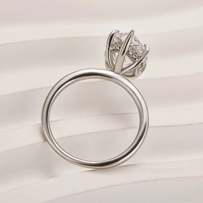 Majestic Bloom 3.0 Carat Marquise Cut Engagement Ring in Sterling Silver