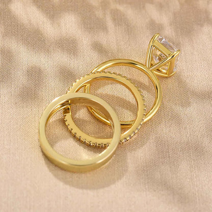 Dazzling Union 4.5ct Radiant Cut Wedding Set in Sterling Silver