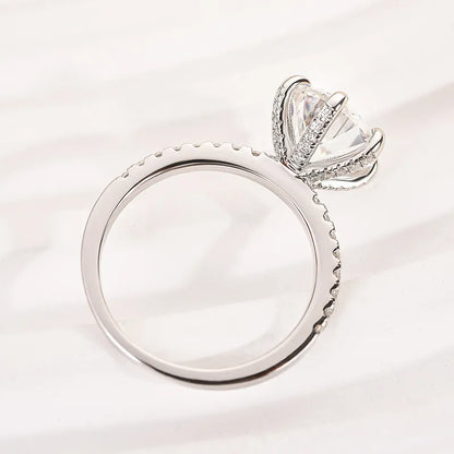 Regal Whisper 3.0 Carat Round Cut Engagement Ring in Sterling Silver