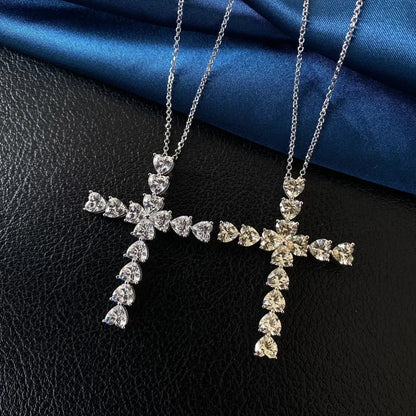 Classic Halo Heart Cut Pendant Necklace For Women In White Gold