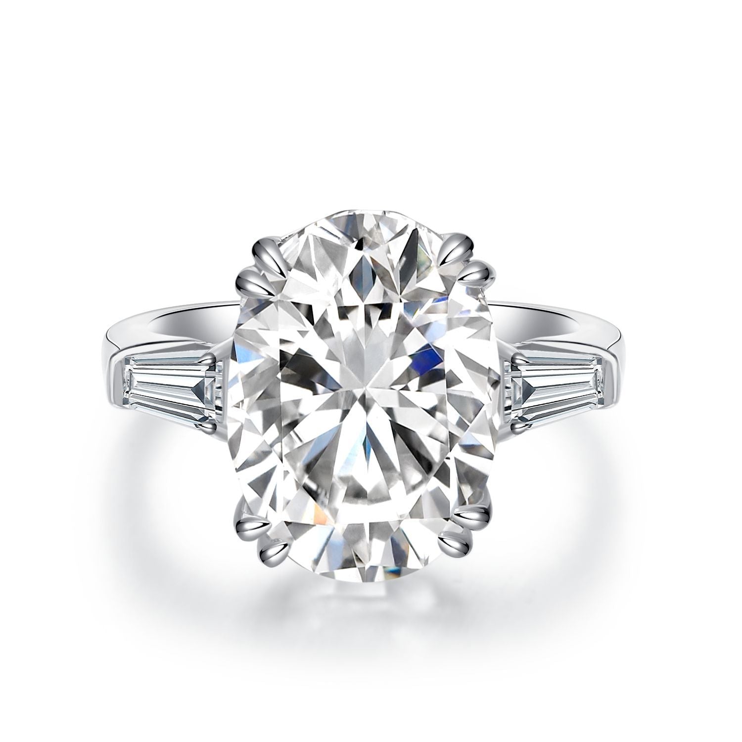 Regal 7.0 Carat Oval Cut Engagement Ring for Women in Sterling Silver