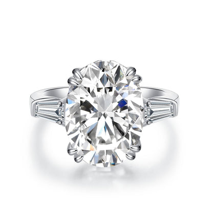 Regal 7.0 Carat Oval Cut Engagement Ring for Women in Sterling Silver