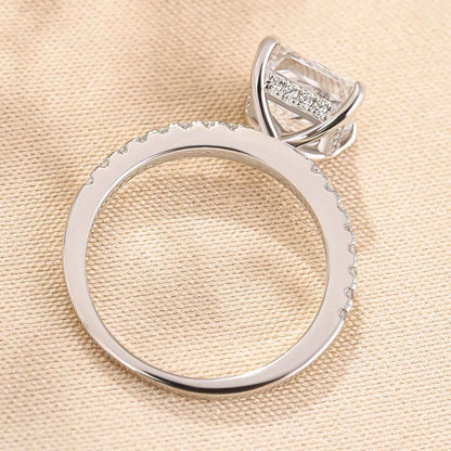 Royal Gleam 1.0 Carat Princess Cut Engagement Ring in Sterling Silver