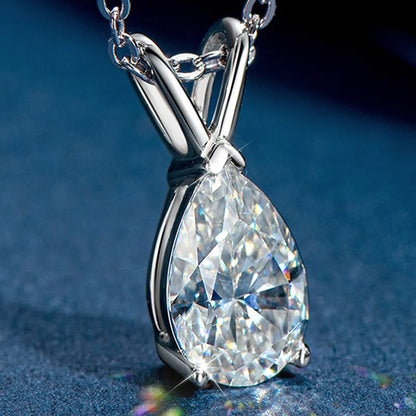 1.5 Ct Radiant Pear Cut Pendant Necklace For Women In White Gold