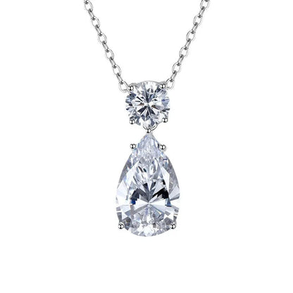 6.5ct Luxe Pear Cut Pendant Necklace For Women In White Gold