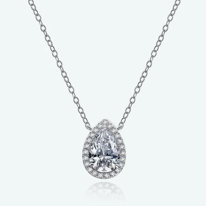3.0ct Sophisticated Pear Cut Pendant Necklace For Women In White Gold