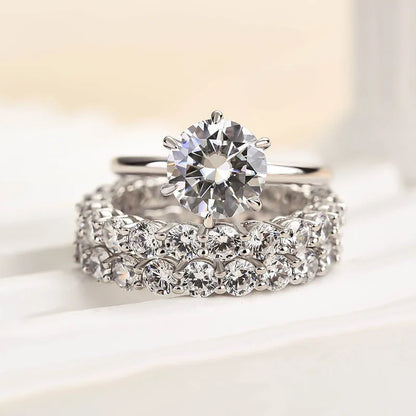 Pearlcrest Vow 2.0ct Round Cut Wedding Set in Sterling Silver