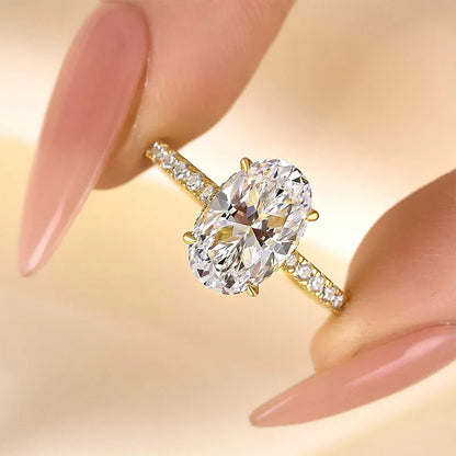 Celestial Charm 4.5ct Oval Cut Engagement Ring for Women in Sterling Silver