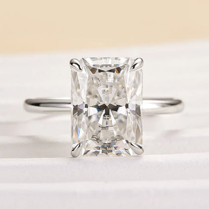 Heirloom Glow 4.5 Carat Radiant Cut Engagement Ring in Sterling Silver