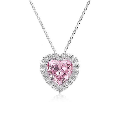 2.0 Ct Refined Heart Cut Pendant Necklace In White Gold