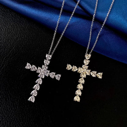 Classic Halo Heart Cut Pendant Necklace For Women In White Gold