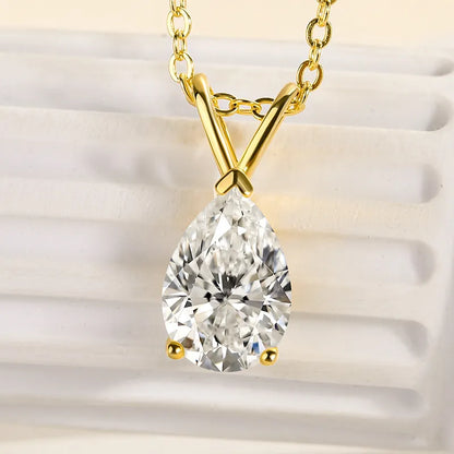 1.5 Ct Radiant Pear Cut Pendant Necklace For Women In White Gold