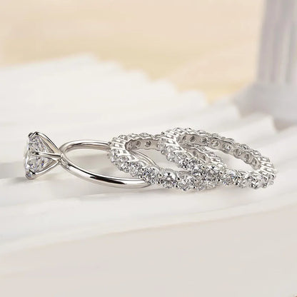 Pearlcrest Vow 2.0ct Round Cut Wedding Set in Sterling Silver