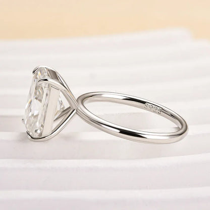 Heirloom Glow 4.5 Carat Radiant Cut Engagement Ring in Sterling Silver