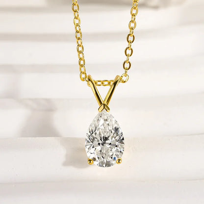 1.5 Ct Radiant Pear Cut Pendant Necklace For Women In White Gold