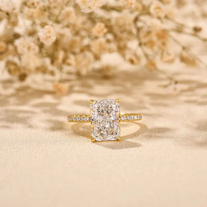 Dazzling Union 3.5ct Radiant Cut Engagement Ring for Women in Sterling Silver