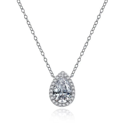 3.0ct Sophisticated Pear Cut Pendant Necklace For Women In White Gold