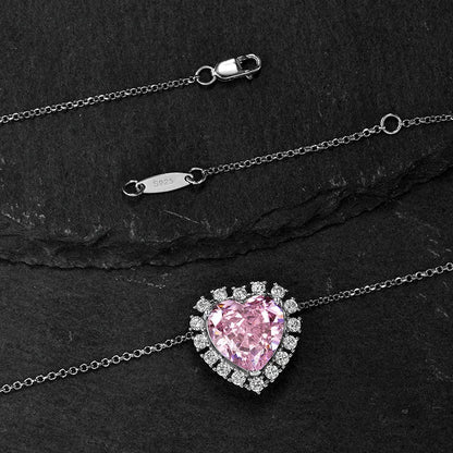2.0 Ct Refined Heart Cut Pendant Necklace In White Gold