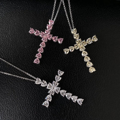 Classic Halo Heart Cut Pendant Necklace For Women In White Gold