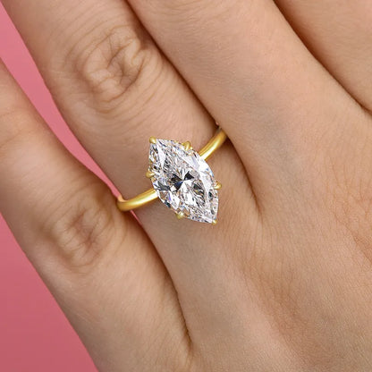 Majestic Bloom 3.0 Carat Marquise Cut Engagement Ring in Sterling Silver