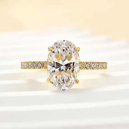 Celestial Charm 4.5ct Oval Cut Engagement Ring for Women in Sterling Silver